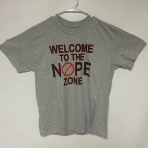 Gray Graphic T-Shirt with Bold Text